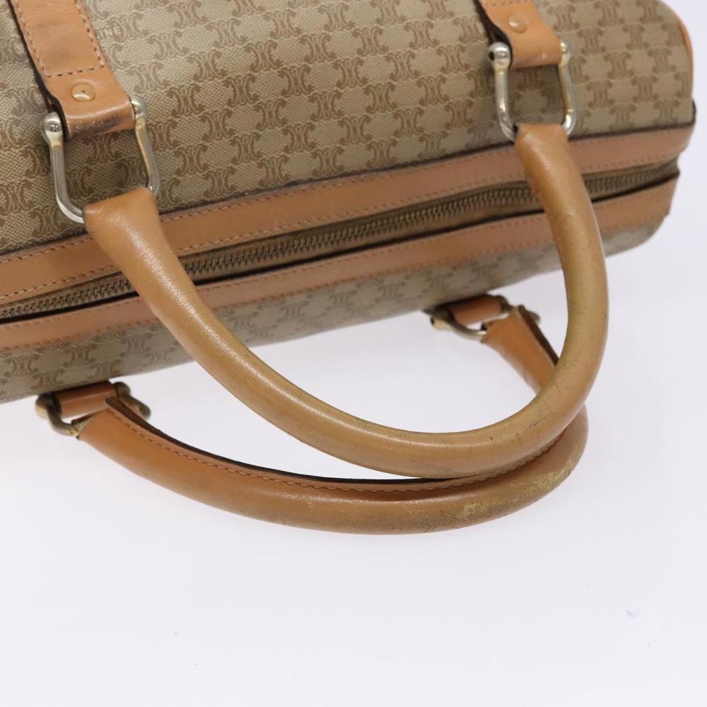 CELINE Macadam Canvas Boston Bag PVC Beige Gold Auth gh517 - Picture 7 of 16